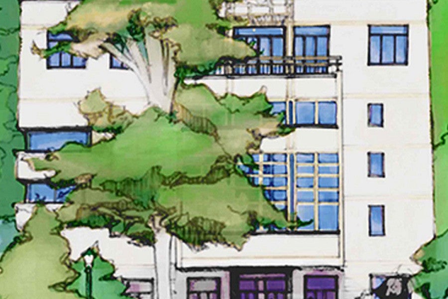Close crop of Lawrence Hall painting. 