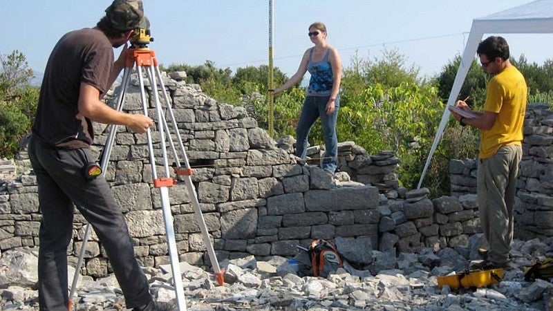 students surveying